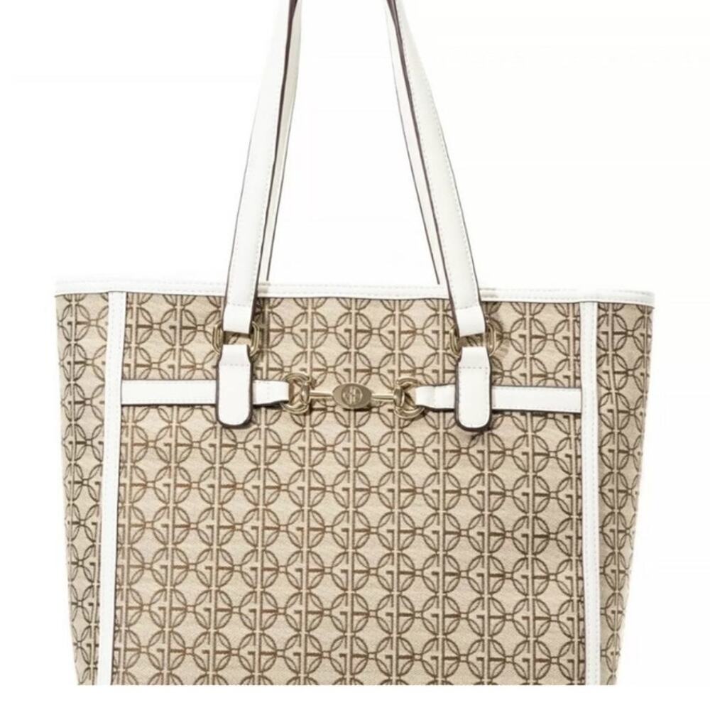 Giani Bernini Tan Logo Jacquard Tote NWT